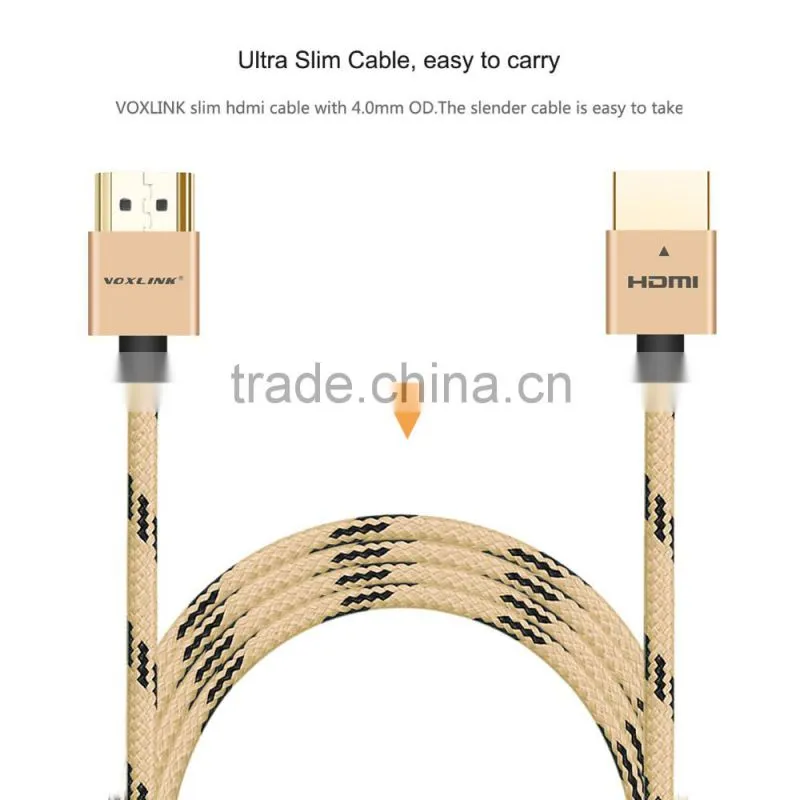 VOXLINK metal head1m/1.8m/3m OEM HDMI 1.4v 19 + 1 to HDMI 1080P 4K cable for TV monitor