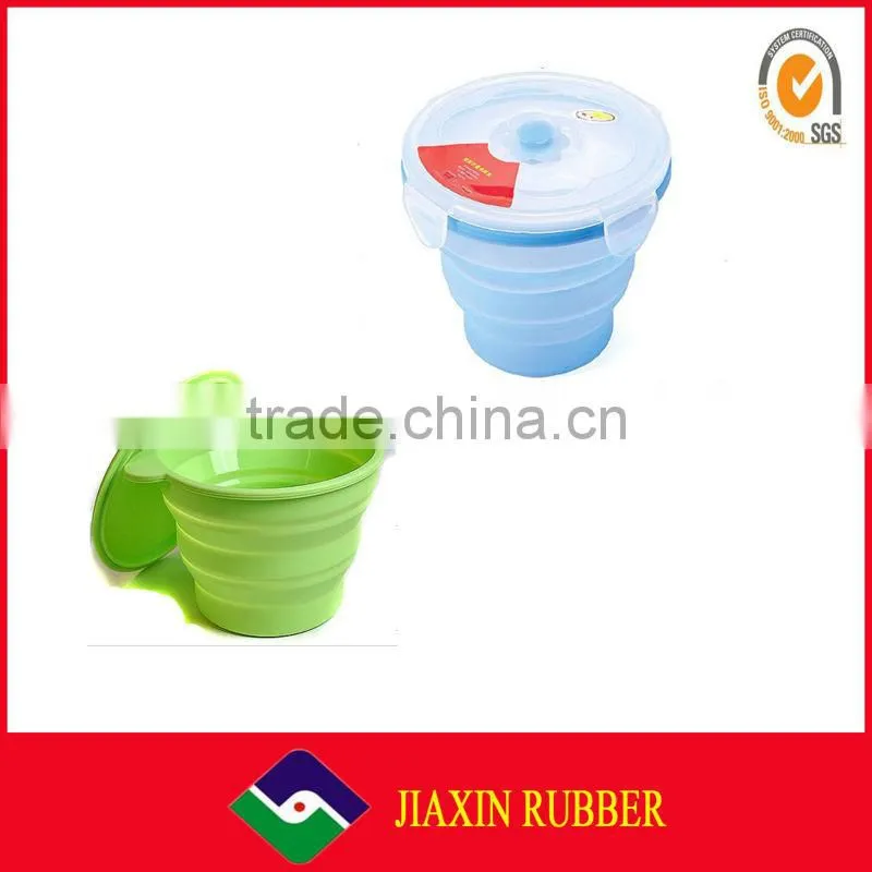 100% Food Grade Locked lids Silicone collapsible bowl