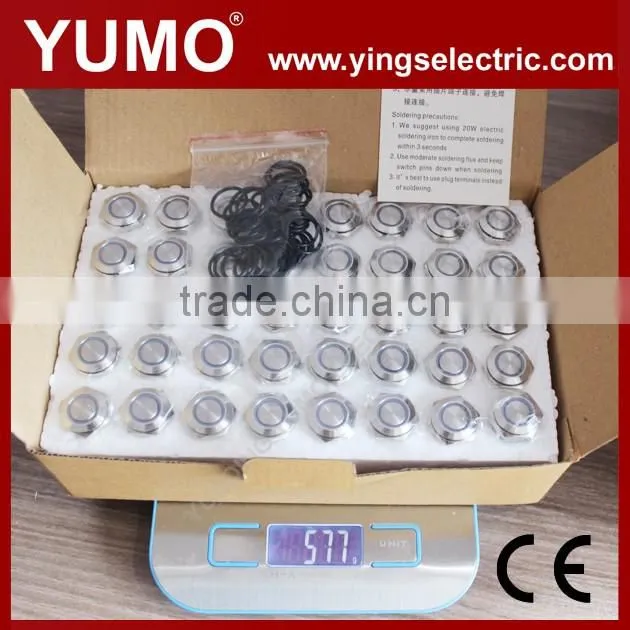 LA16JSF-11E-IP67-S ROHS 16mm flat round 1NO1NC momentary screw terminal 2A/36VDC push button membrane switch with 3m adhesive