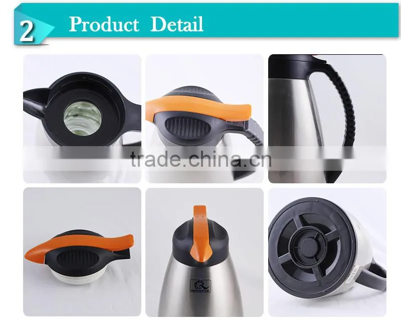 hospital equipment 1000ml cafetiere / thermos flask with glass inside/ thermos coffee pitcher (JGAV)