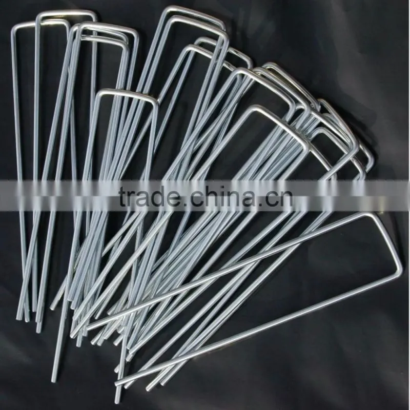 20CM LONG HEAVY DUTY METAL U-SHAPED GARDEN STAPLE PEGS - IDEAL FOR SECURING LANSCAPE MEMBRANE/NETTING/FLEECE