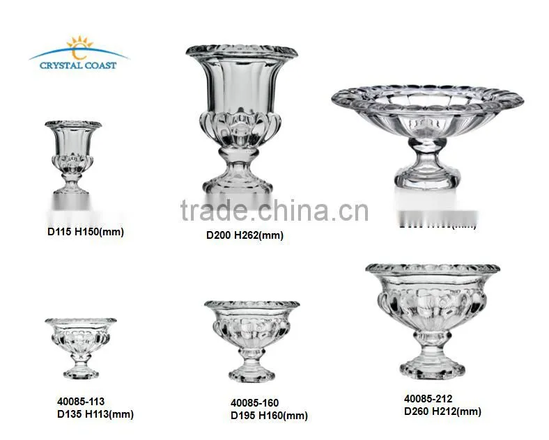 clear glass bowl with stem;clear glass pedestal bowl;clear footed glass bowl
