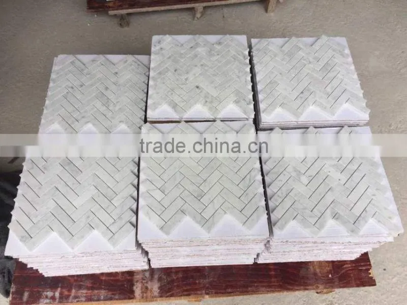 carrara white basket weave mosaic