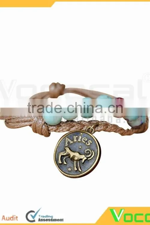 Handmade Wax Wire Ceramic Bead Bracelet