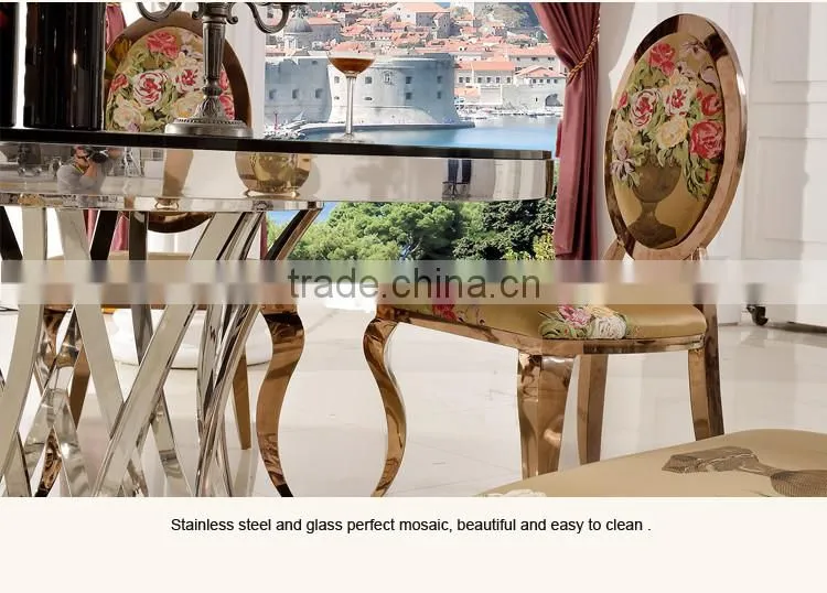 High Quality Durable Oval Glass Top Dining Table TH371