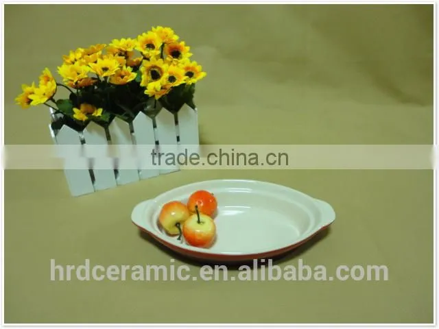 2014 Hot Sale home use porcelain round ceramic cake bakeware