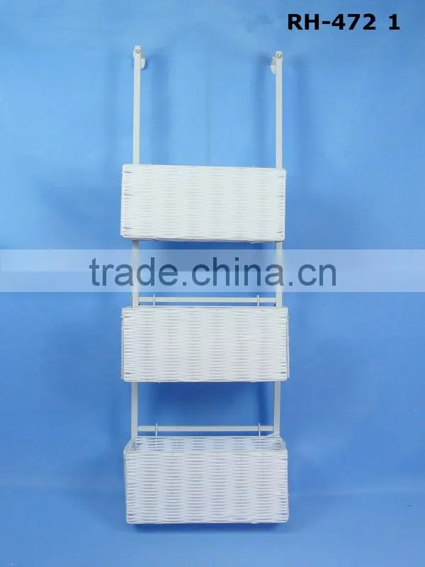Upton Home Burnet White Over-the-Door 3-tier storage basket set