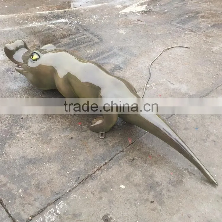 Outdoor fiberglass crocodile statue
