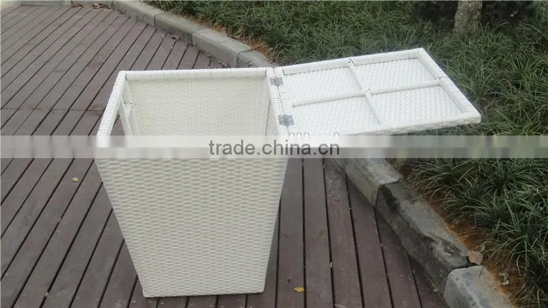 White Aluminum Outdoor Furniture Waterproof Rattan Storage Boxs