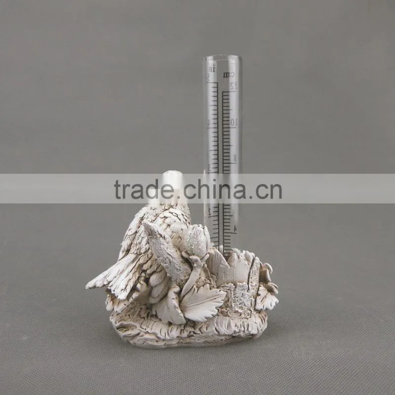 Factory direct new resin bird design rain gauge,resin bird ornaments