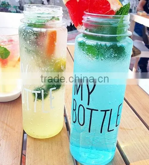Sports Drinking Plastic Clear Dumbbell Water Bottle With Private Label