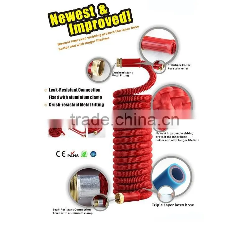 Black color Aluminium connection expandable fabric garden hose
