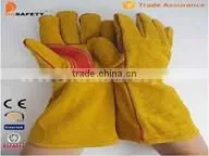 DDSAFETY Grey Welder Glove Western Safety Gloves Cheap Wholesale Cow Split Leather Gloves