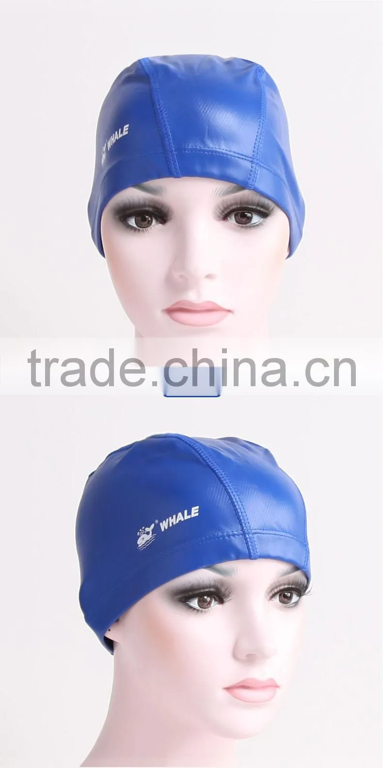 PU material waterproof swimming cap with 2 layers coated swim cap(CAP-1301)