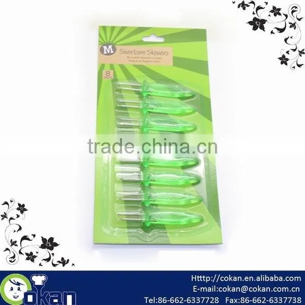 8pcs BBQ Corn Holder Set,BBQ Corn Skewer Set with Transparent Handle CK-KT442