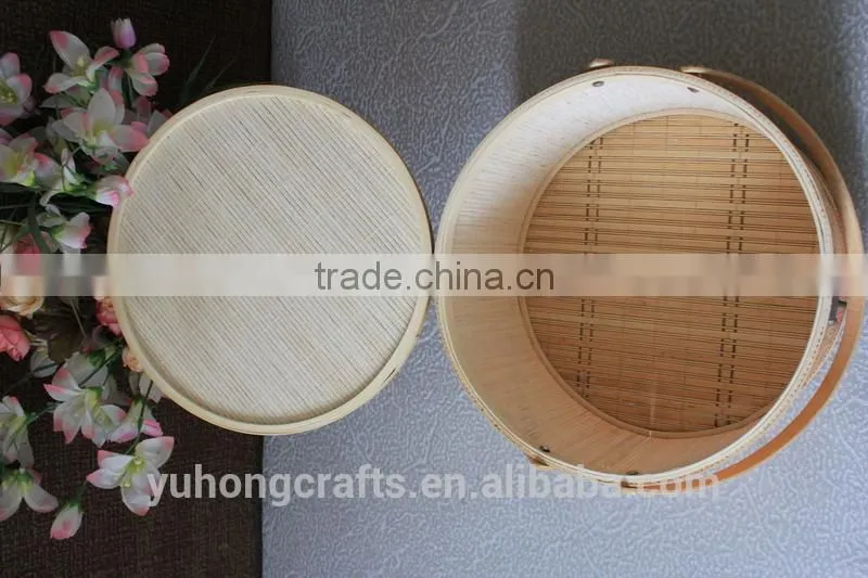 Environmental bamboo basket with handle