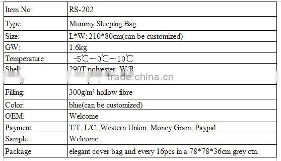 Outdoor Camping and Hiking Sleeping Bag with Pillow