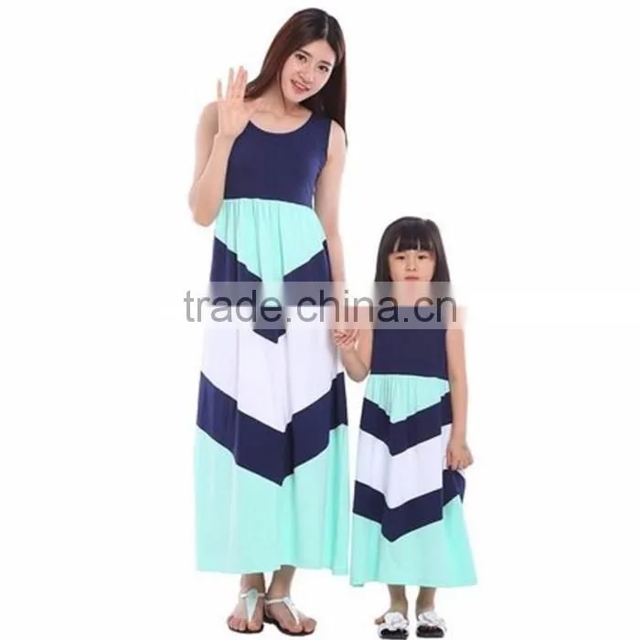Chevron Strip Mommy And Me Maxi Dress 2016