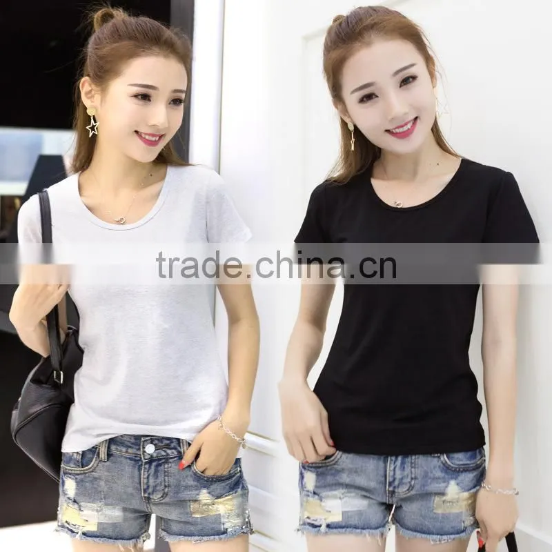 Short sleeves custom printing 100% cotton custom women t shirt