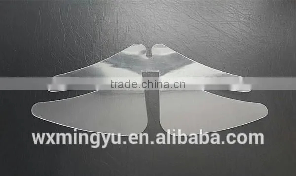 2015 style beautiful transparent PVC plastic collar butterfly, shirt collar support