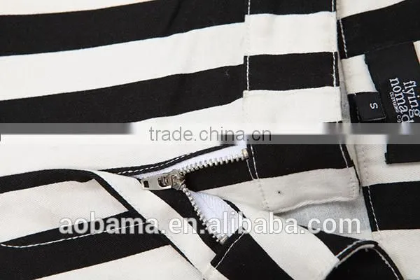 2015 New Design Zebra Stripes Printed Ladies Trousers