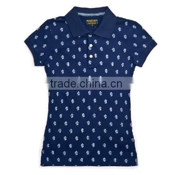 Hot sale latest design gilr's polo t-shirts