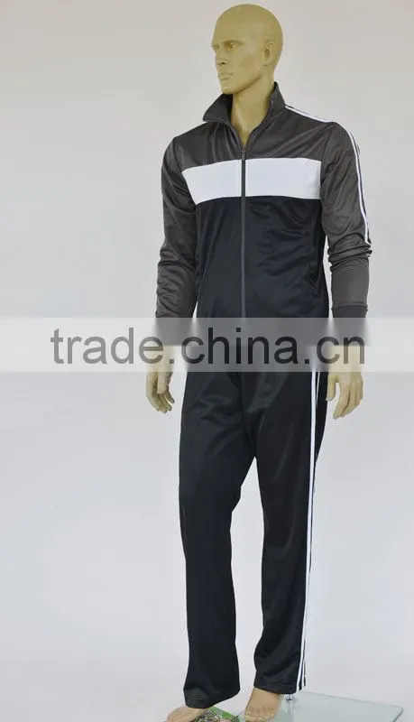 Factory OEM High quality sports sets polyester tricot set with rib on collar
