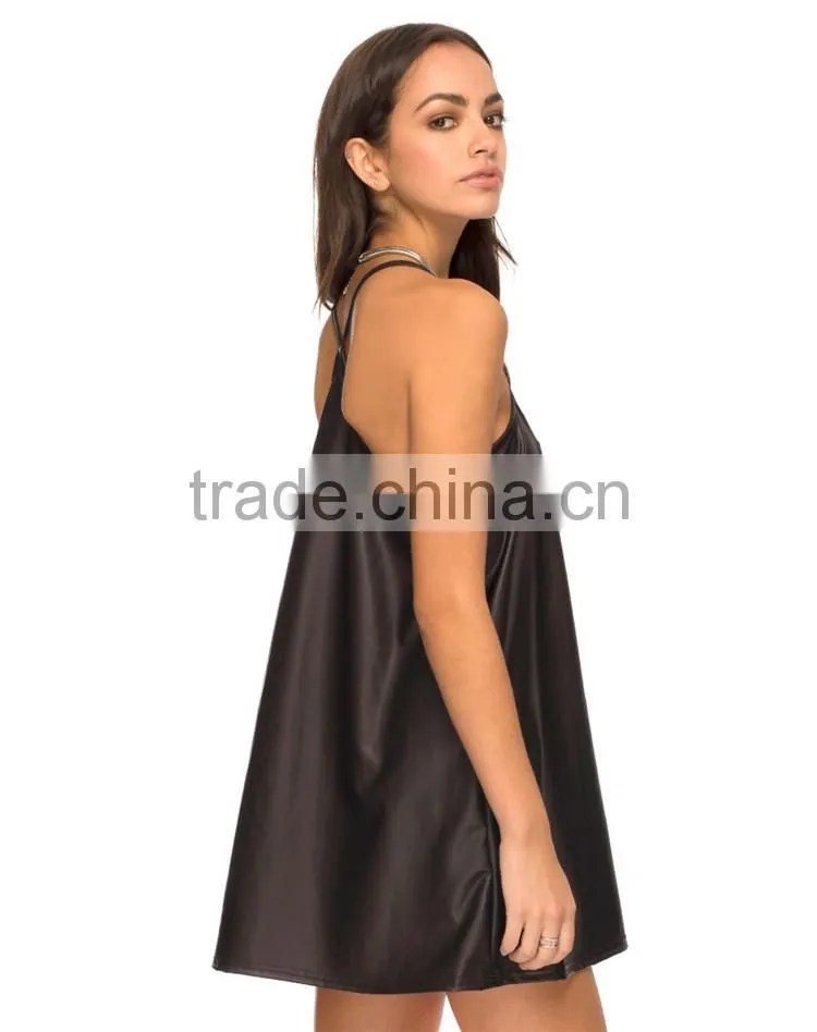 2015 Alibaba china bulk sale fashion strap leather xxl size women casual dress