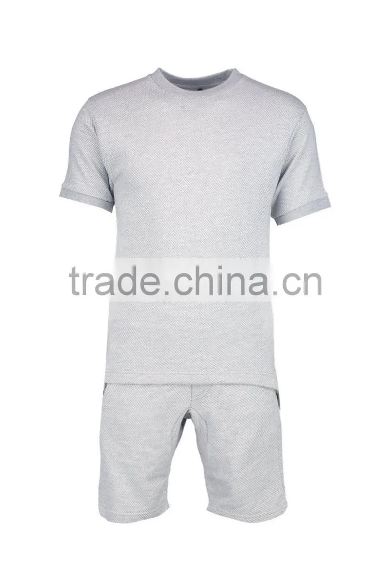 short sleeve tracksuit cotton and polyester sweatsuit for men custom