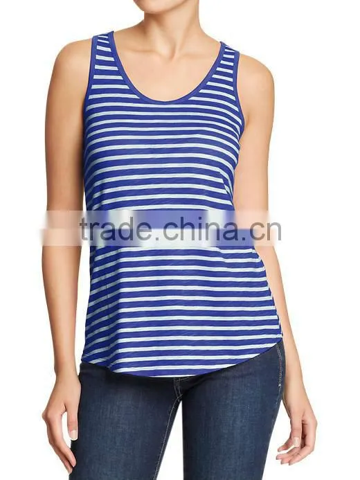 WOMEN'S PINTUCK DESIGN TANK TOP