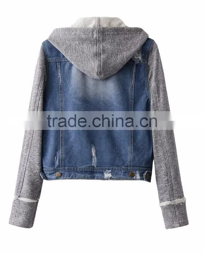 Runwaylover EY1062C Custom spring coats and jackets woman wholesale denim jackets