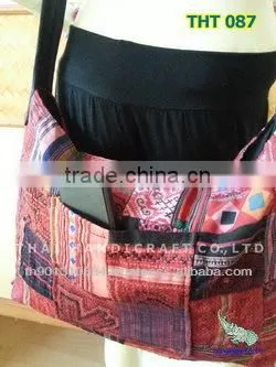Thai Embroidered HMONG Hill Tribe Patchwork Fabric Tote Hand Bag