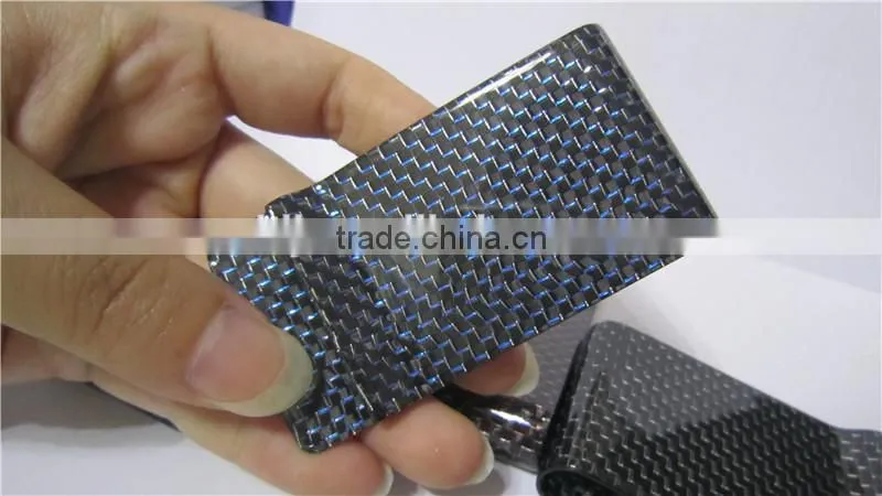 Luxury carbon fiber money clip mens wallet with money clip