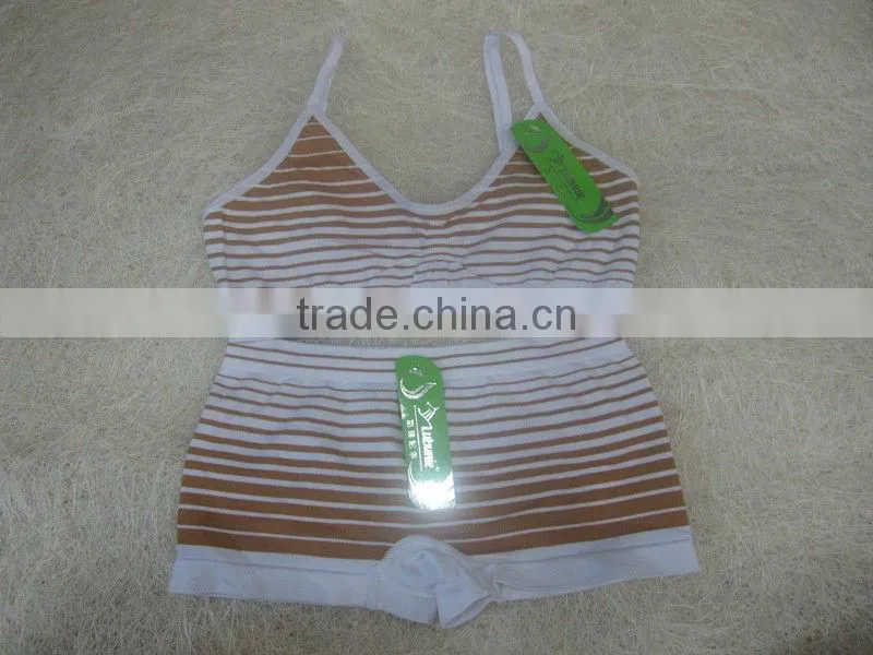 Lady's seamless underwear set nylon cotton spandex