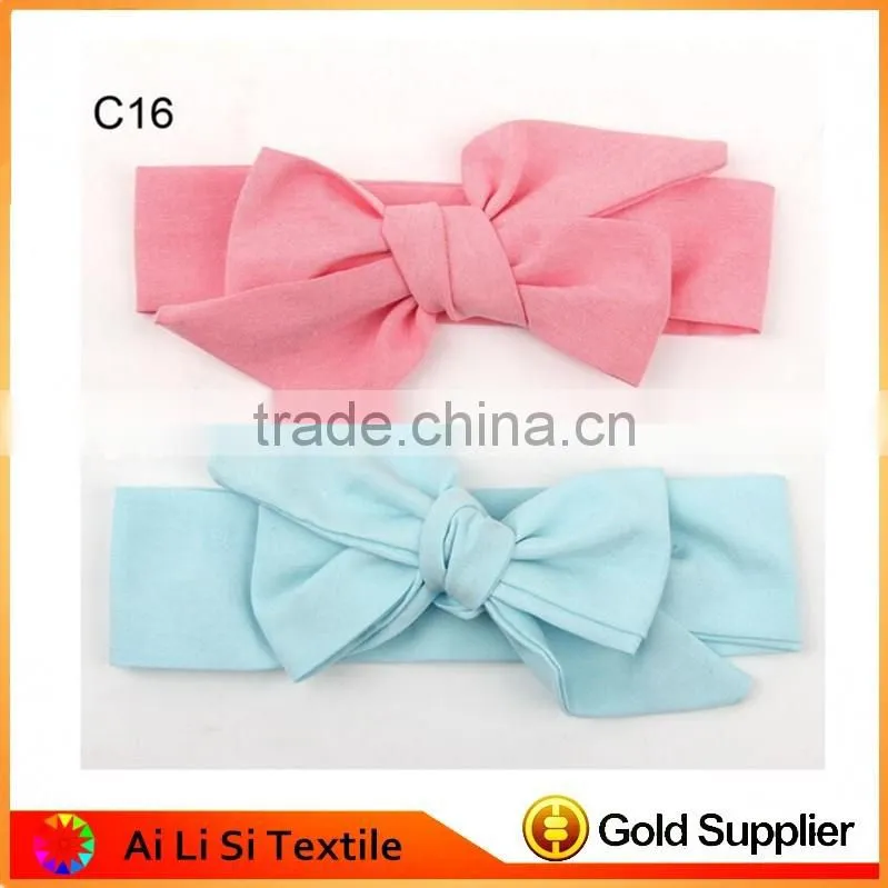 Baby Cotton Unique Bow Tie Headband ,Plain Baby Headbands,Baby Girl Large Bow Headband