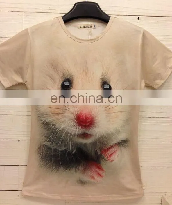 full printing custom 3d animals t shirt wholesale mouse design t-shirts