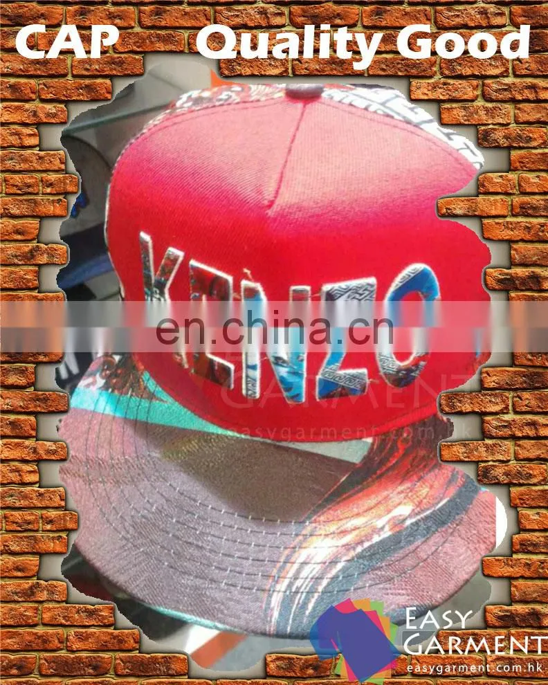 Custom Good Quality Transfer Printing Plus Embroidery Flat Brim Cap
