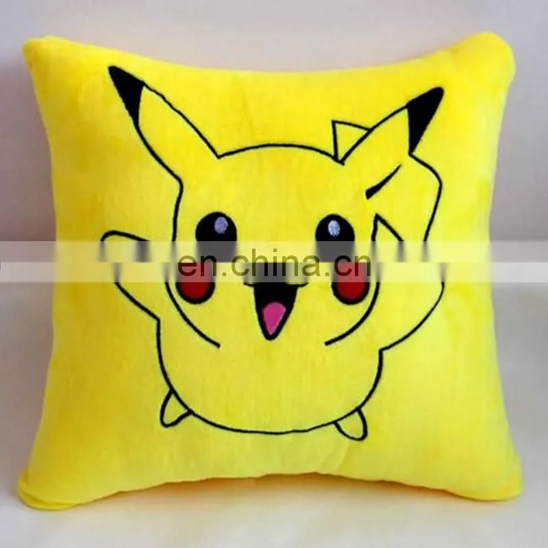 Hot sale high quality cartoon Pikachu pillow promotional custom Pikachu mascot stuffed plush toy design
