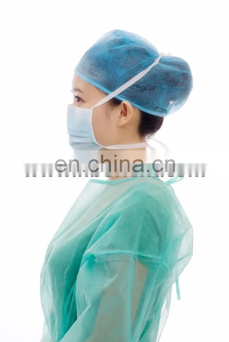 Surgical splash proof 3ply personal protective face mask with tie on