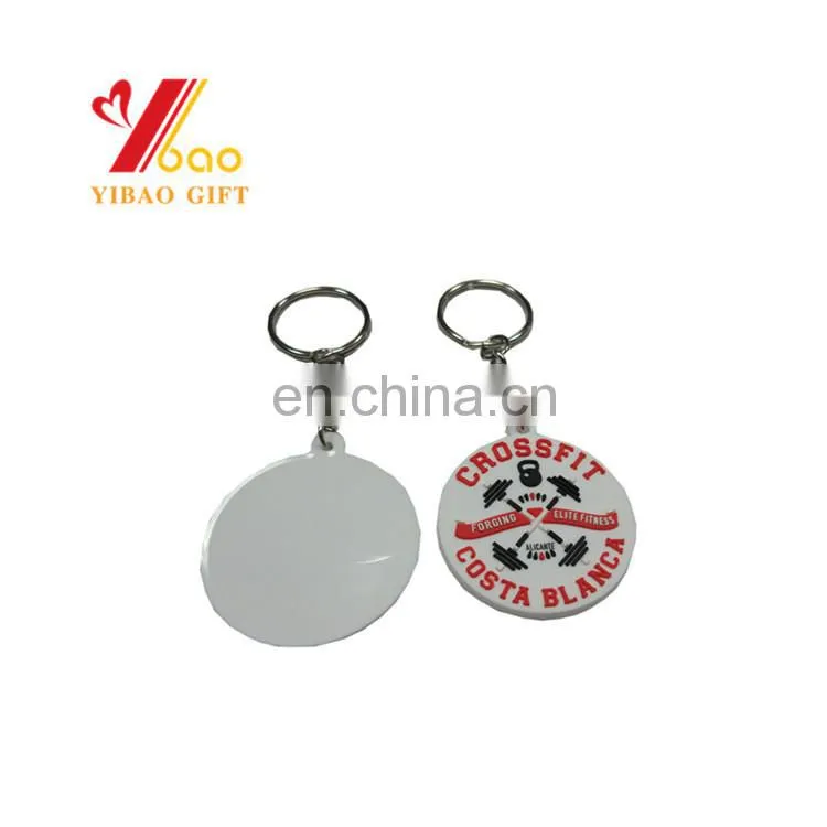 Cute Custom Round 3D PVC key chain /Color Emboss key chain