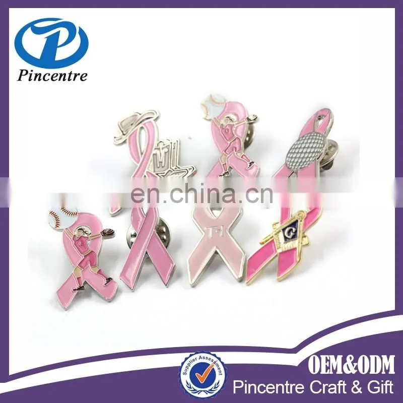 wholesale pink ribbon breast cancer awareness brooch pin