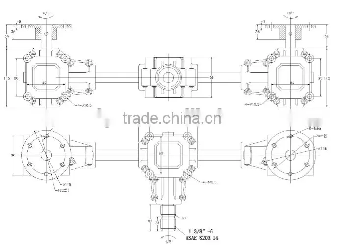 conjoined gearbox reduction electric motor gearbox