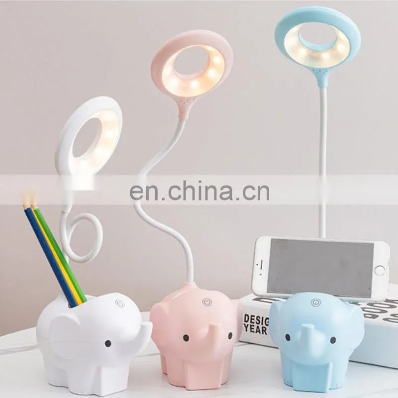 2020 Amazon 3 modes dimmable usb charging wireless LED desk lamps for kids study reading