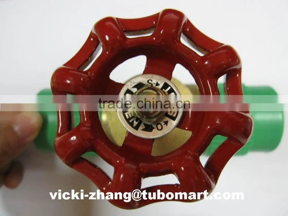 PPR Gate Valve Brass Gate Valve with PPR 2 sides Union from PPR factory by DIN8077/8078