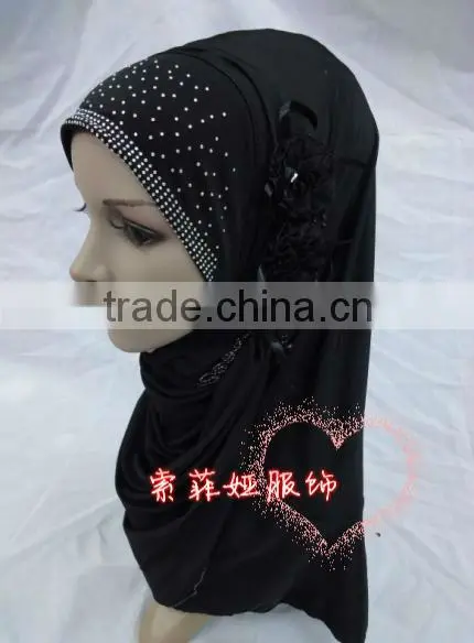 A517 new styles one piece Muslim hijab 3 FLOWER islamic hijab