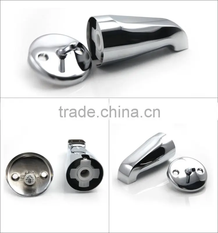 Adjustable zinc wall mount bath spout in chrome plated