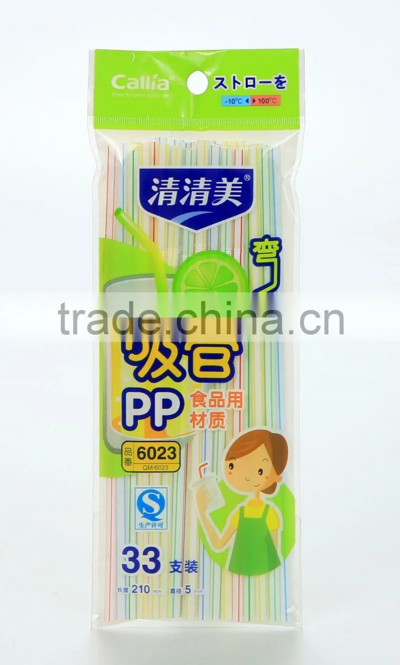 Plastic disposable Colored flexible drinking straws factory