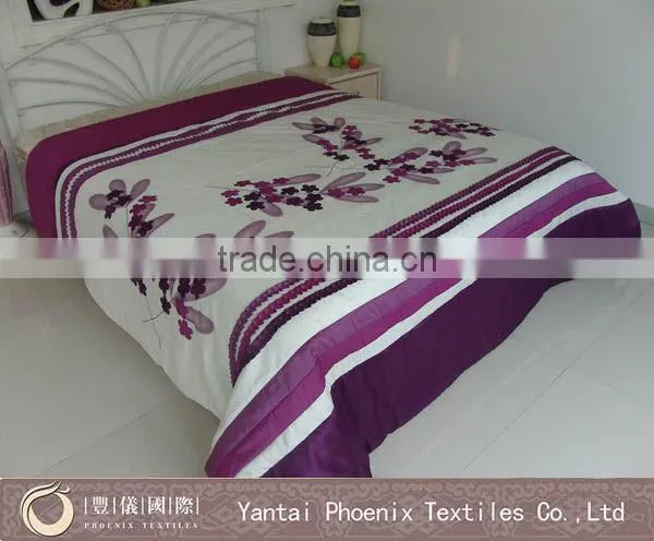 3D purple satin comforter