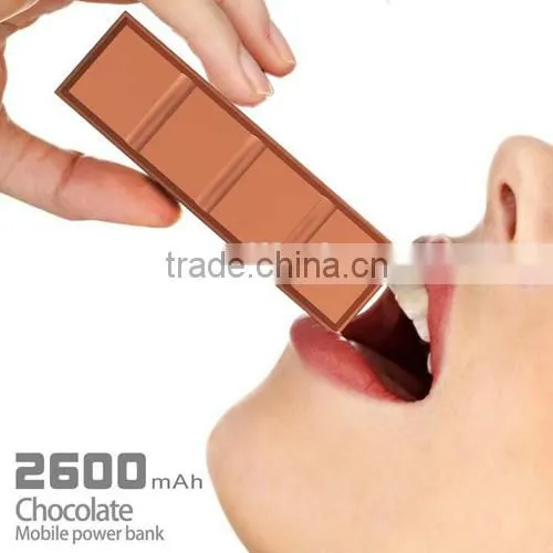 Chocolate shape 2600mAh power bank with cale ROHS MSAD FCC