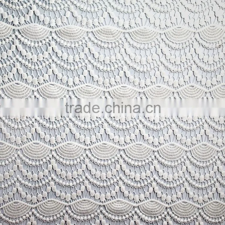 OEM Custom shaped beautiful special colors wave pattern water soluble embroidery lace fabric for Europe